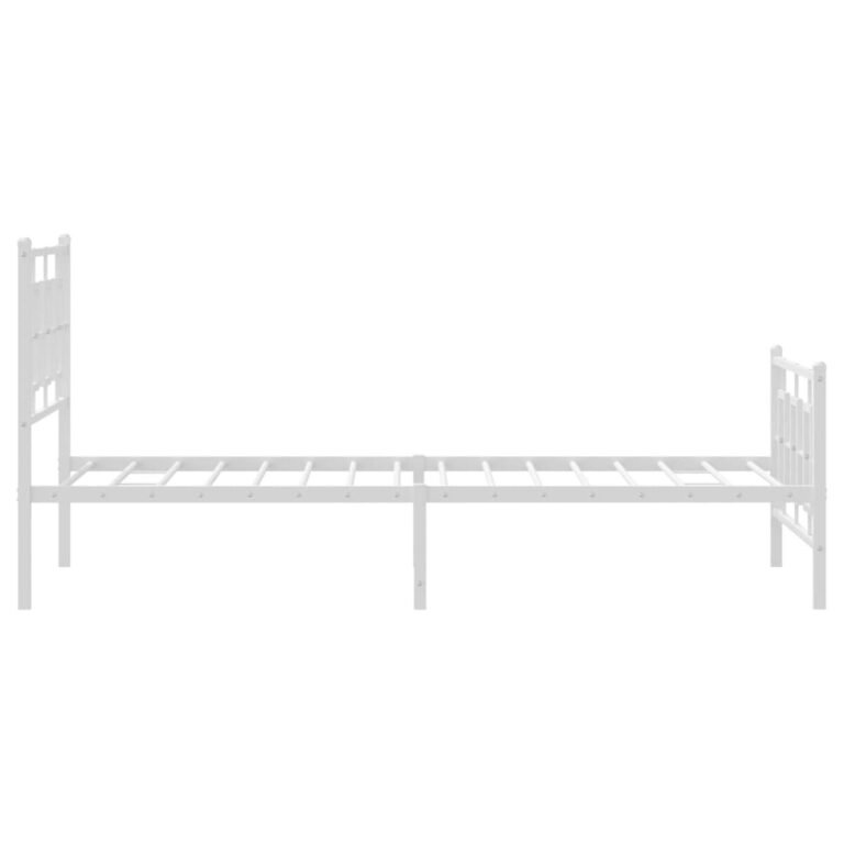 vidaXL Lovos rėmas su galvūgaliu/kojūgaliu, baltas, 100x200cm, metalas – produkto nuotrauka 6