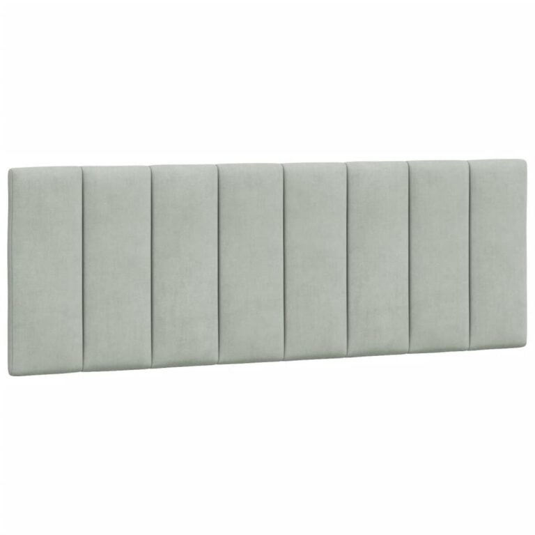 vidaXL Galvūgalio pagalvėlė, Hanko, šviesiai pilkos spalvos, 120cm, aksomas