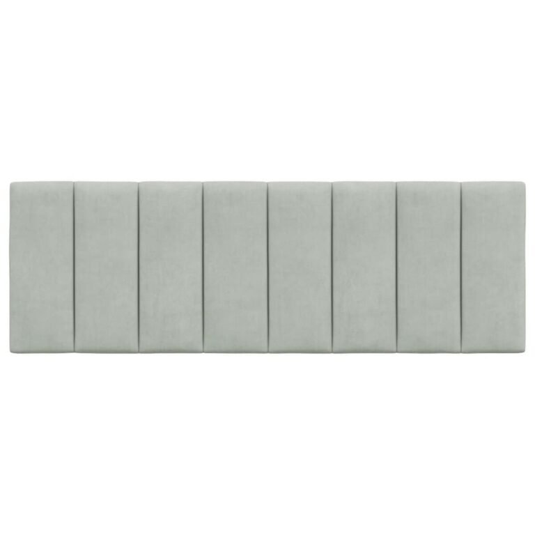 vidaXL Galvūgalio pagalvėlė, Hanko, šviesiai pilkos spalvos, 120cm, aksomas – produkto nuotrauka 5