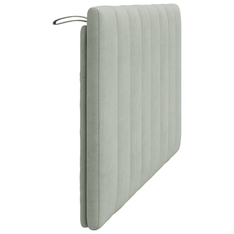 vidaXL Galvūgalio pagalvėlė, Hanko, šviesiai pilkos spalvos, 120cm, aksomas – produkto nuotrauka 6