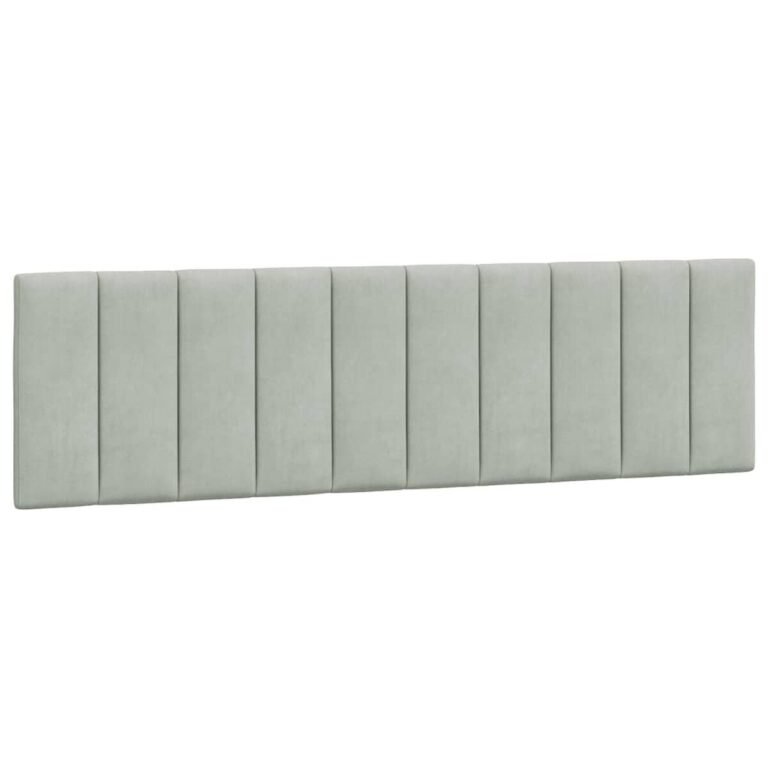 vidaXL Galvūgalio pagalvėlė, Hanko, šviesiai pilkos spalvos, 180cm, aksomas
