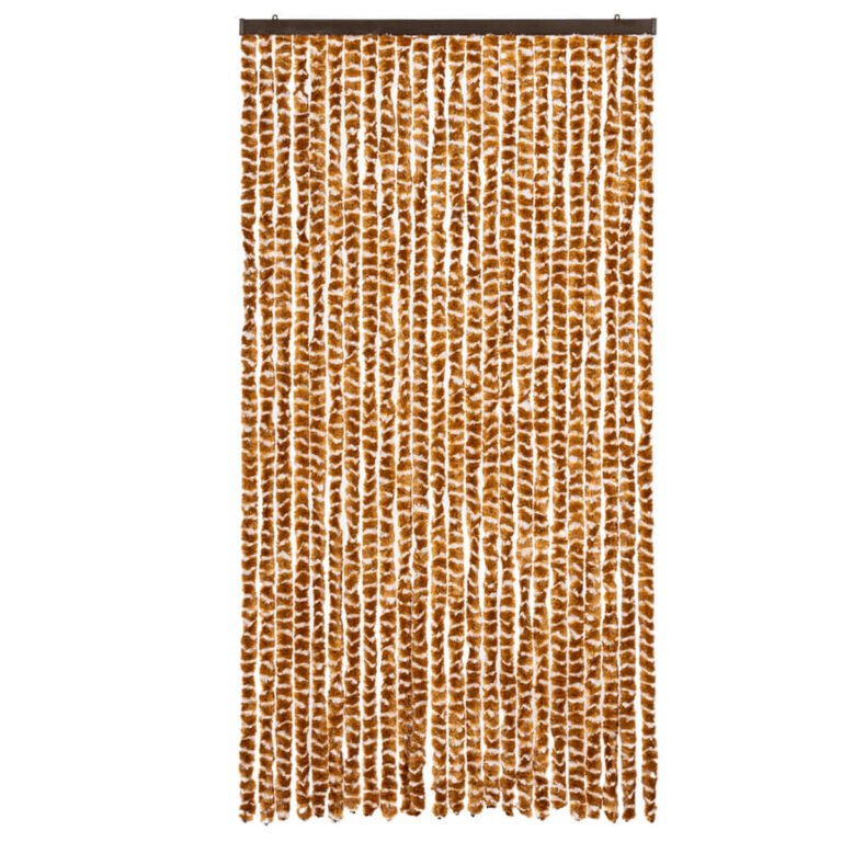 vidaXL Užuolaida nuo musių, geltonai ruda ir balta, 100x230cm, šenilis – nuotrauka 3 vidaXL Užuolaida nuo musių, geltonai ruda ir balta, 100x230cm, šenilis – produkto nuotrauka 3