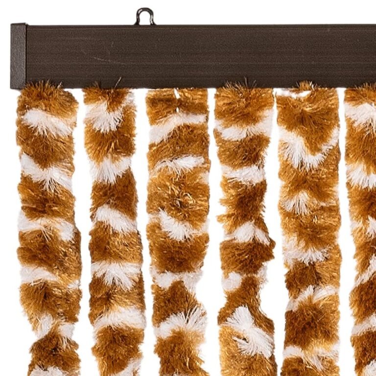 vidaXL Užuolaida nuo musių, geltonai ruda ir balta, 100x230cm, šenilis – nuotrauka 4 vidaXL Užuolaida nuo musių, geltonai ruda ir balta, 100x230cm, šenilis – produkto nuotrauka 4