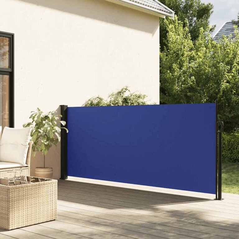 Ištraukiama šoninė markizė – 117×300 cm, mėlyna spalva – nuotrauka 2 Ištraukiama šoninė markizė – 117×300 cm, mėlyna spalva – produkto nuotrauka 2