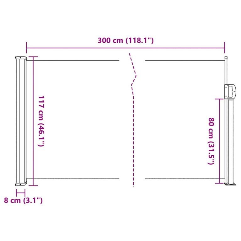 Ištraukiama šoninė markizė – 117×300 cm, mėlyna spalva – nuotrauka 10 Ištraukiama šoninė markizė – 117×300 cm, mėlyna spalva – produkto nuotrauka 10