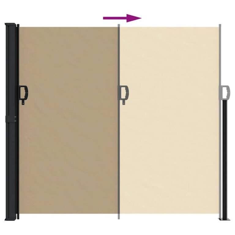 Ištraukiama šoninė markizė – 180×500 cm, smėlio spalva – produkto nuotrauka 5