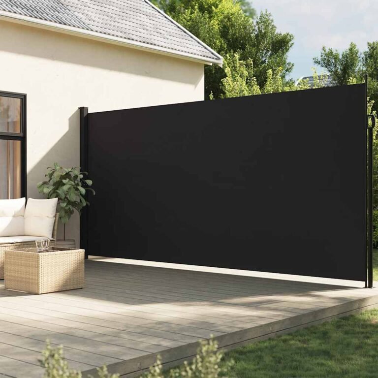 Ištraukiama šoninė markizė – 220×500 cm, juoda spalva Ištraukiama šoninė markizė – 220×500 cm, juoda spalva