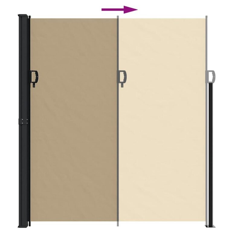Ištraukiama šoninė markizė – 220×500 cm, smėlio spalva – produkto nuotrauka 5