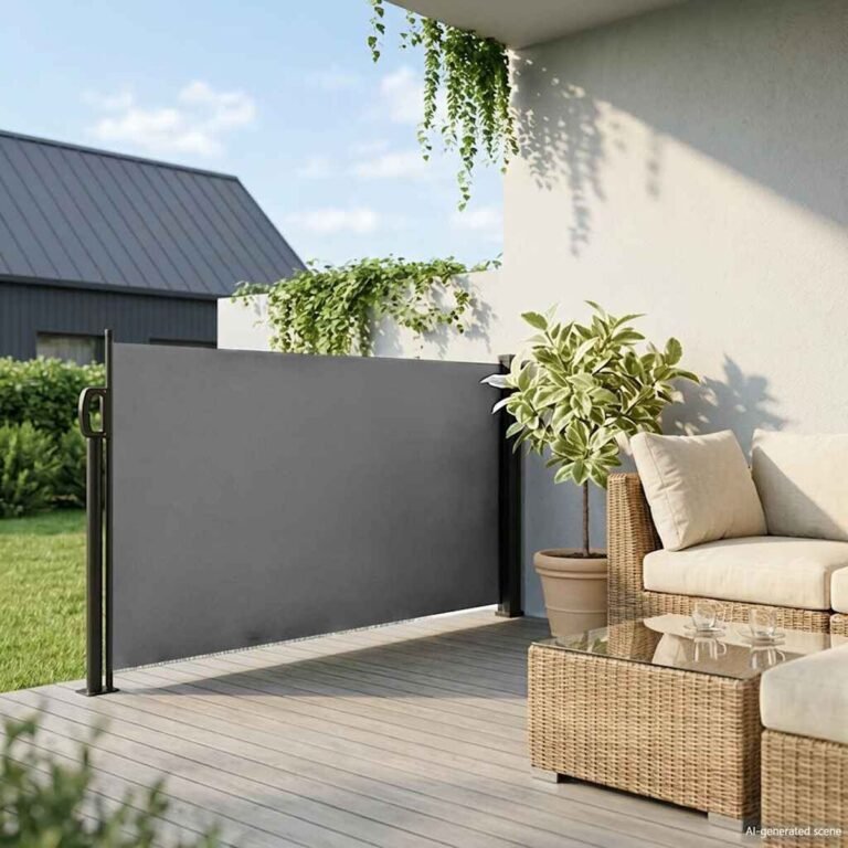 Ištraukiama šoninė markizė – 140×600 cm, antracito spalva – produkto nuotrauka 3