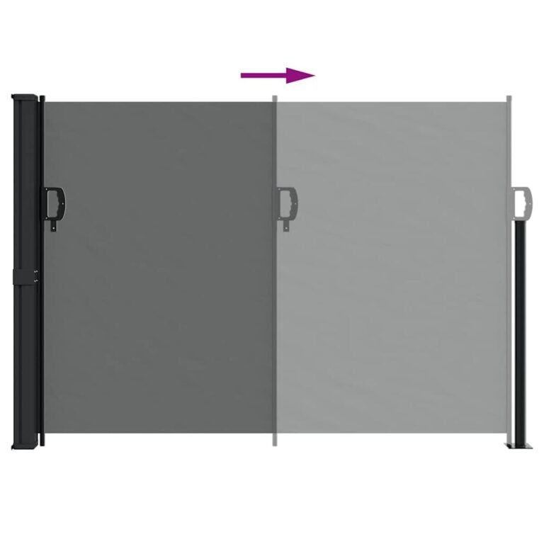 Ištraukiama šoninė markizė – 140×600 cm, antracito spalva – produkto nuotrauka 6