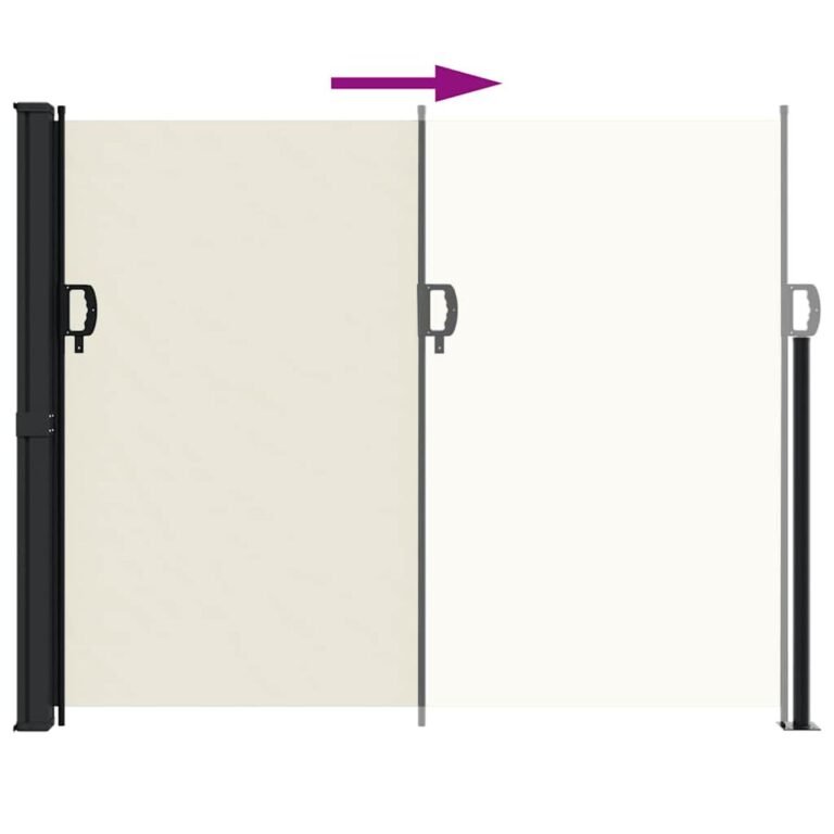 Ištraukiama šoninė markizė – 160×600 cm, kreminė spalva – produkto nuotrauka 5