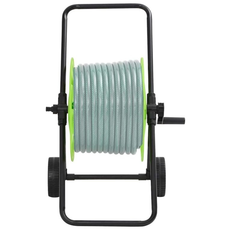vidaXL Žarnos ritės vežimėlis, žalias, 60m, 1/2", plieninei žarnai – produkto nuotrauka 2