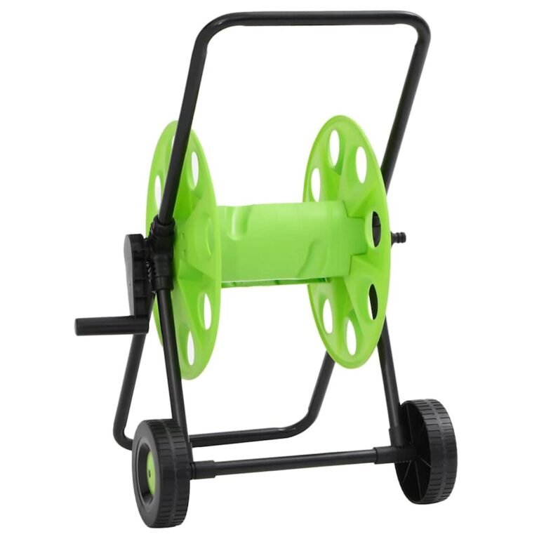 vidaXL Žarnos ritės vežimėlis, žalias, 60m, 1/2", plieninei žarnai – produkto nuotrauka 5
