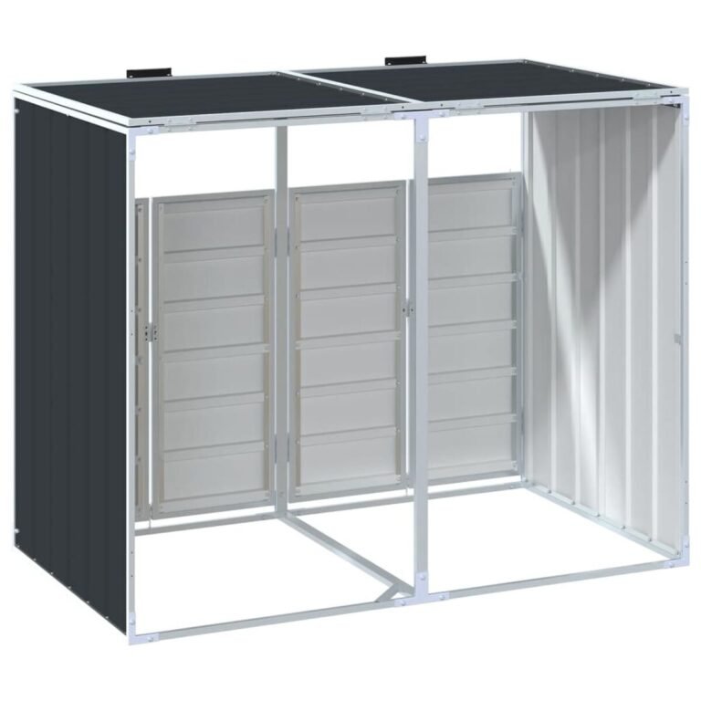 Šiukšliadėžių stoginė – 144×81×113 cm, antracito spalva – produkto nuotrauka 7