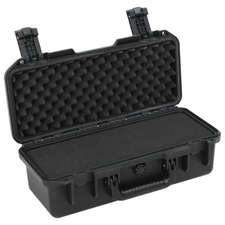 vidaXL Nešiojamas skrydžio dėklas, juodas, 46,5x21,5x17,5cm, PP – produkto nuotrauka 3
