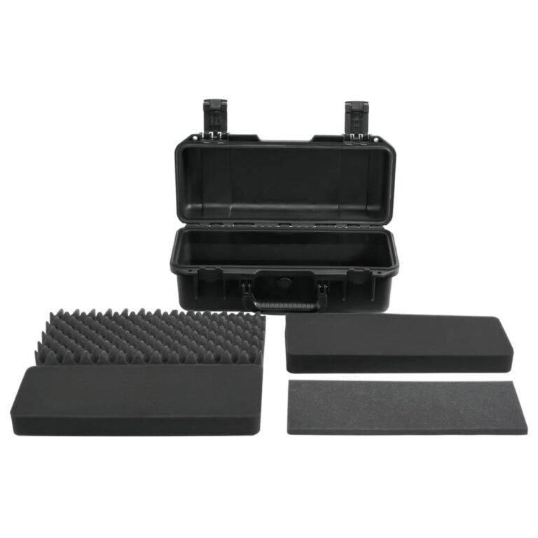 vidaXL Nešiojamas skrydžio dėklas, juodas, 46,5x21,5x17,5cm, PP – produkto nuotrauka 5