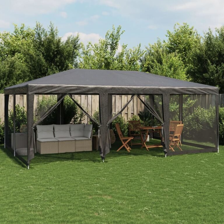 Pavėsinė-palapinė HDPE – 6×4 m, antracito spalva – produkto nuotrauka 2