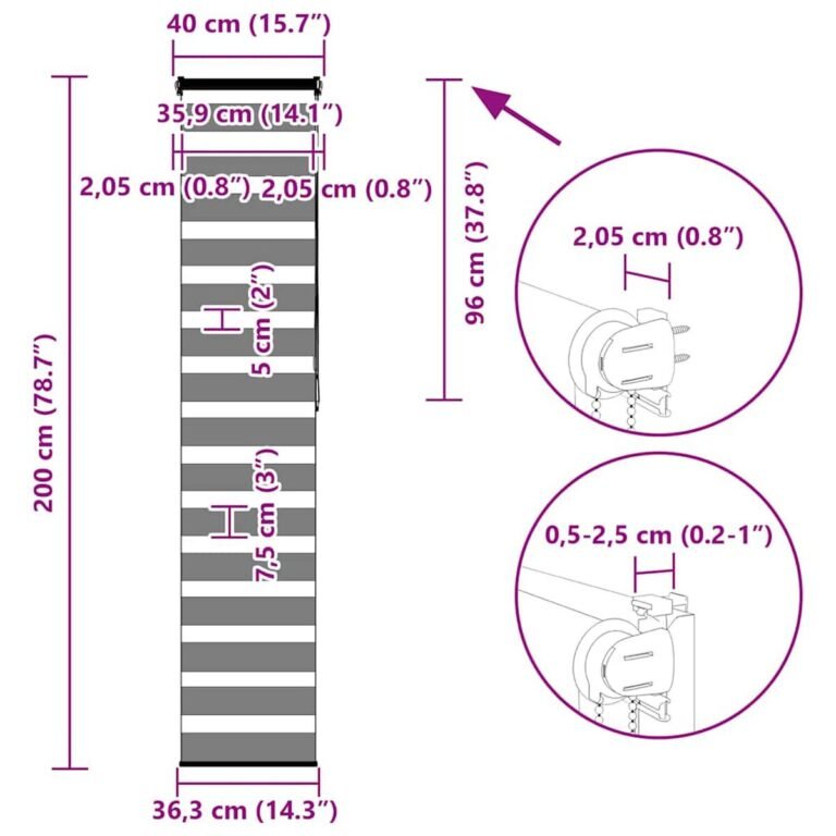 Diena-naktis roletas – 40×200 cm, ruda spalva – nuotrauka 14 Diena-naktis roletas – 40×200 cm, ruda spalva – produkto nuotrauka 14