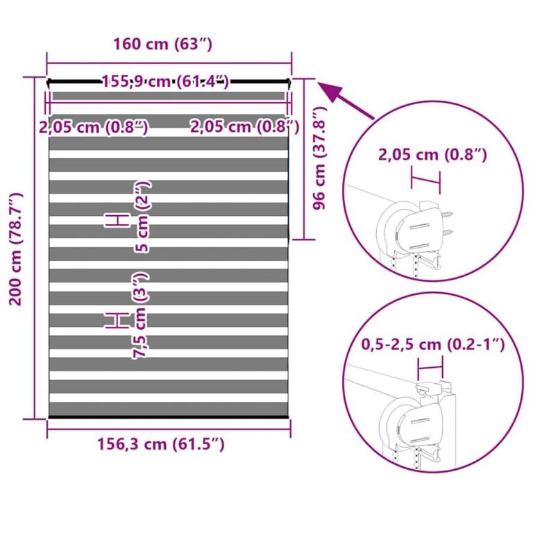 Diena-naktis roletas – 160×200 cm, balta spalva – produkto nuotrauka 15