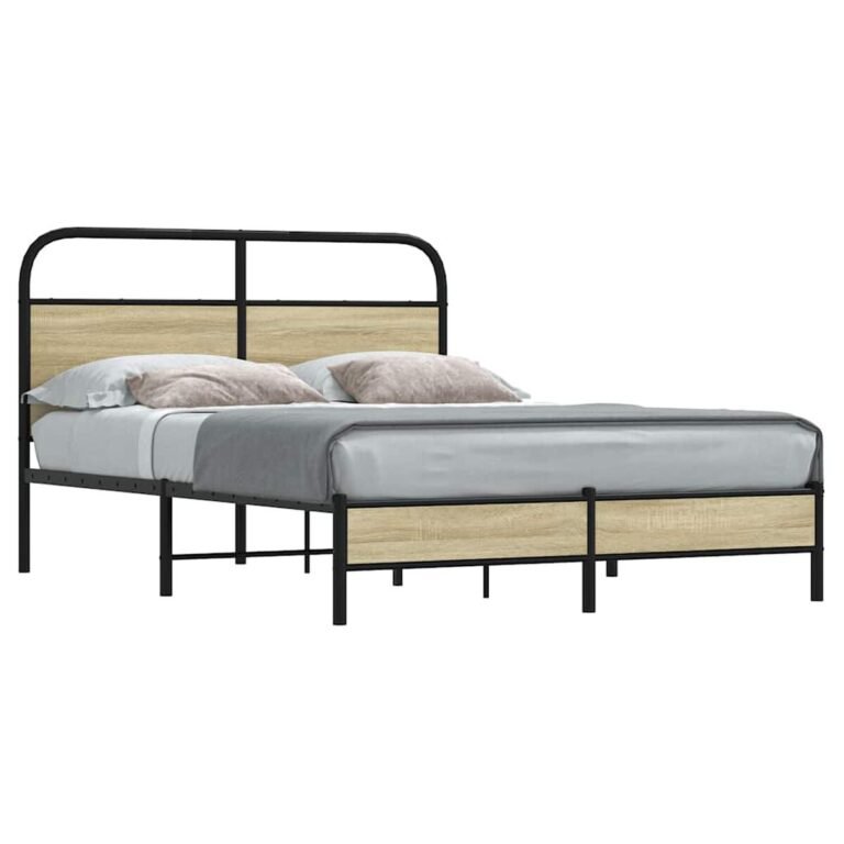 vidaXL Lovos rėmas be čiužinio, sonoma, 120x190cm, apdirbta mediena – produkto nuotrauka 2