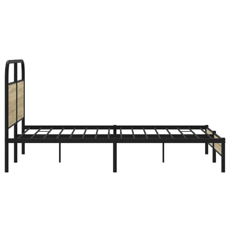 vidaXL Lovos rėmas be čiužinio, sonoma, 120x190cm, apdirbta mediena – produkto nuotrauka 6
