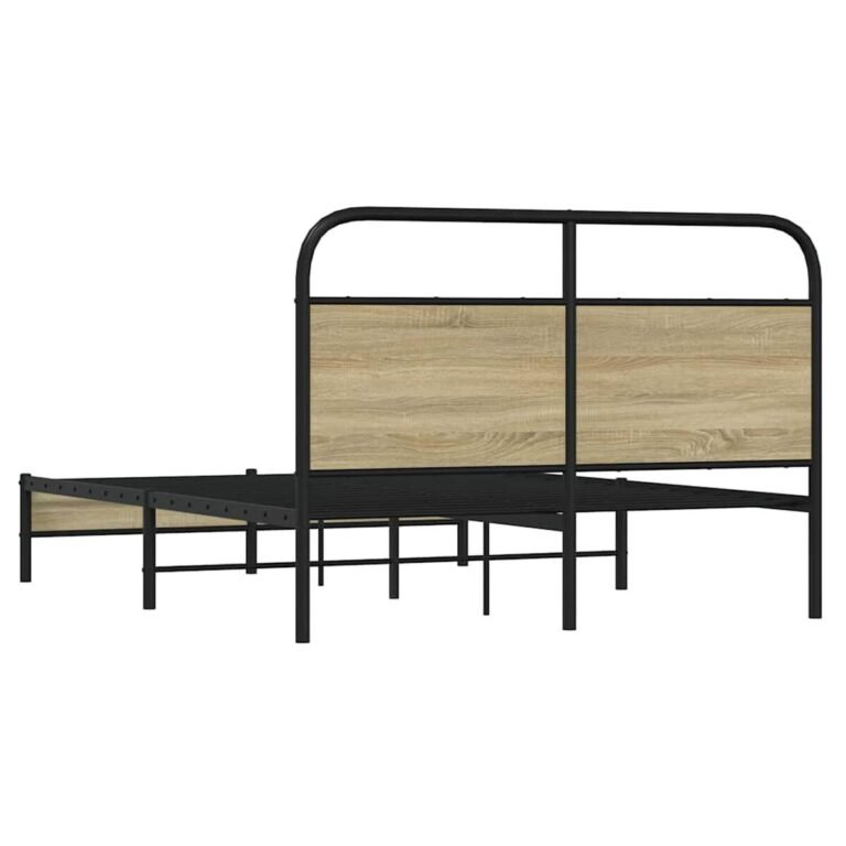 vidaXL Lovos rėmas be čiužinio, sonoma, 120x190cm, apdirbta mediena – produkto nuotrauka 7