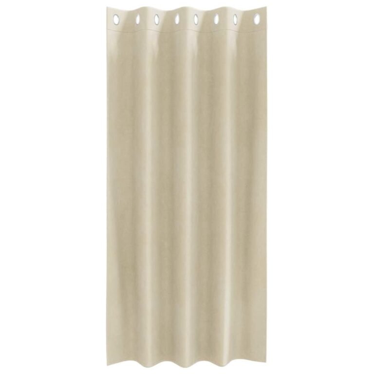 vidaXL Užuolaidos 2 vnt. Kreminė 140 x 175 cm Aksomas – produkto nuotrauka 4