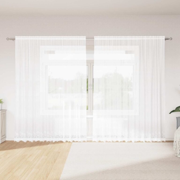 vidaXL Nėrinių Užuolaida Balta 300 x 245 cm Poliesteris – produkto nuotrauka 2