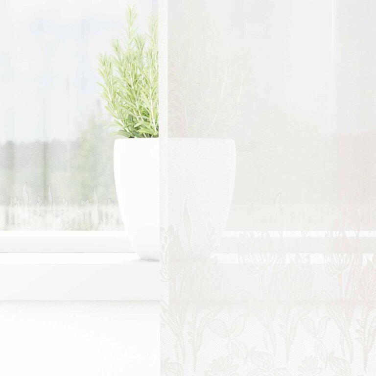 vidaXL Nėrinių Užuolaida Balta 300 x 245 cm Poliesteris – produkto nuotrauka 3