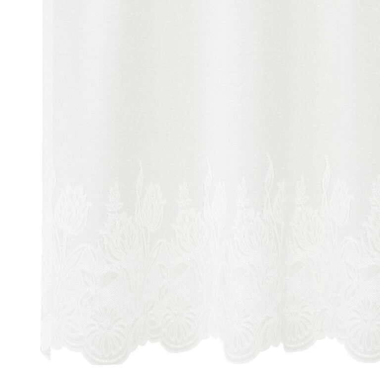 vidaXL Nėrinių Užuolaida Balta 300 x 245 cm Poliesteris – produkto nuotrauka 5
