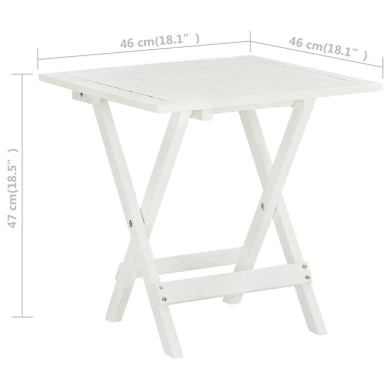 Stalas – 46×46×47 cm, balta spalva – produkto nuotrauka 8