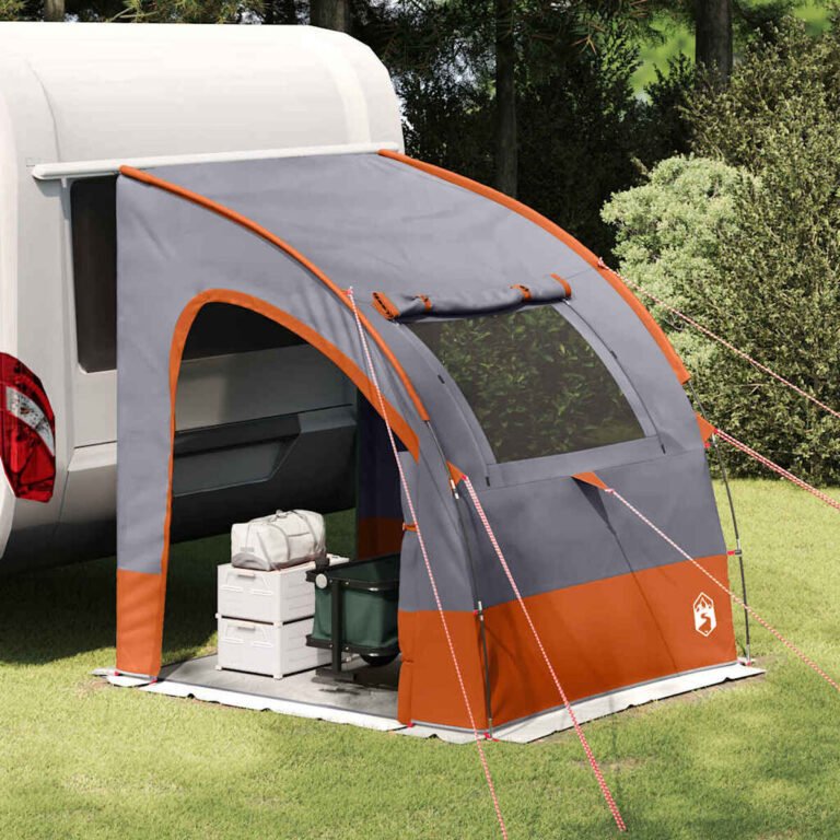 vidaXL Bagažinės palapinė Pilka ir oranžinė 194 x 180 x 210 cm tafta – produkto nuotrauka 2