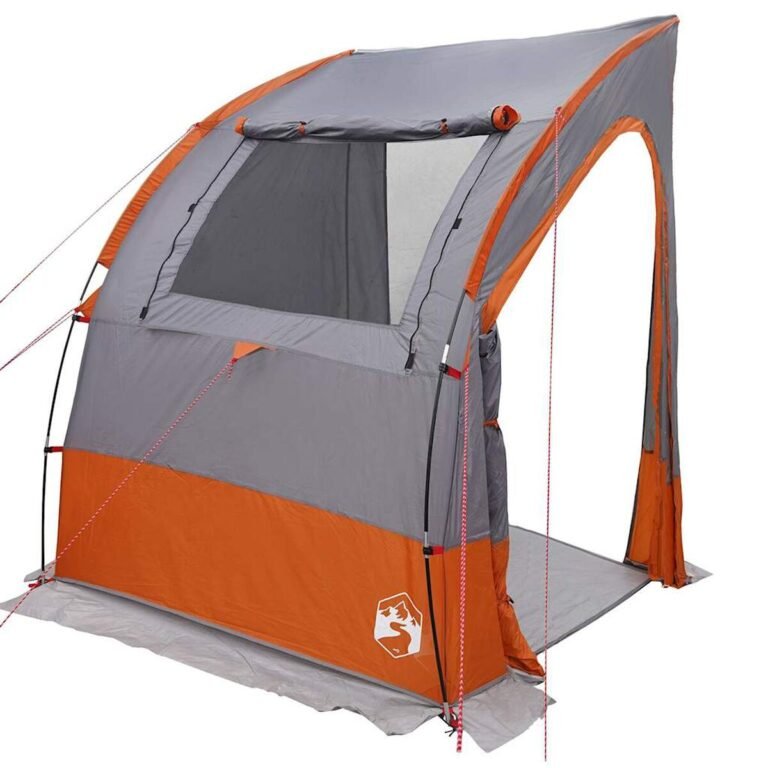 vidaXL Bagažinės palapinė Pilka ir oranžinė 194 x 180 x 210 cm tafta – produkto nuotrauka 4