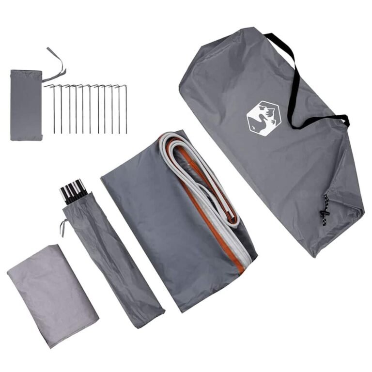 vidaXL Bagažinės palapinė Pilka ir oranžinė 194 x 180 x 210 cm tafta – produkto nuotrauka 10