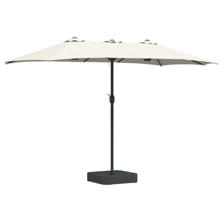 vidaXL Sodo skėtis Smėlio ir antracito 385 x 209 x 244 cm Poliesteris