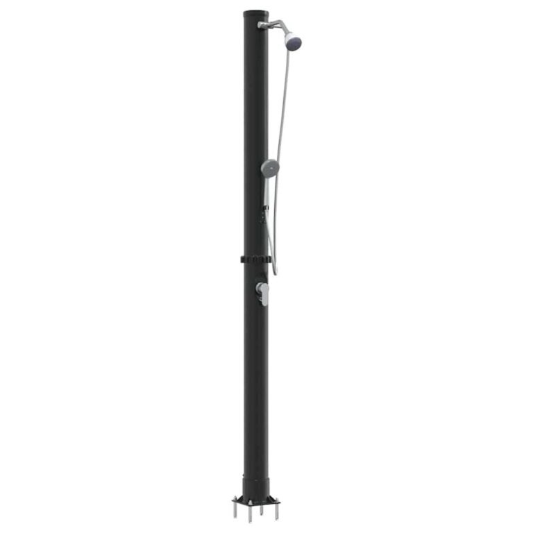 vidaXL Lauko saulės dušas 20 l PVC ir aliuminis Juoda