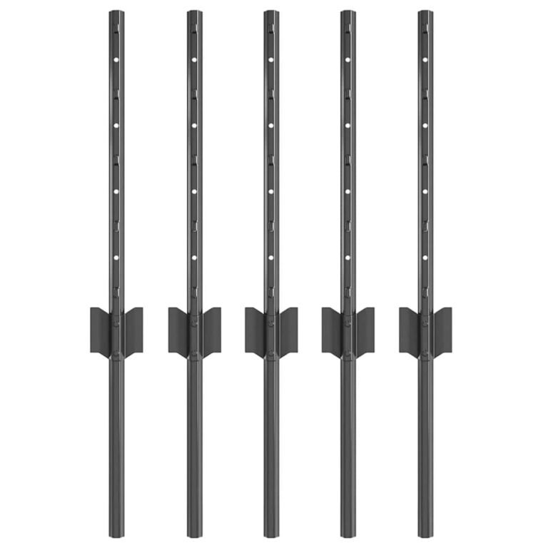 vidaXL Įmontuotas tvoros stulpas 5 vnt. Pilka 80 cm