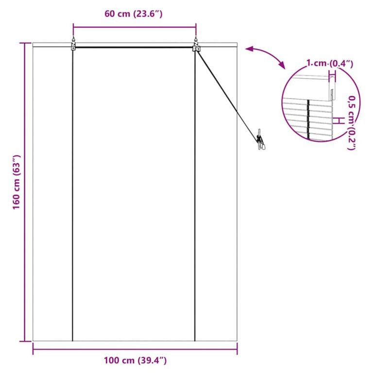 vidaXL Roletas Ruda 100 x 160 cm Bambukas – nuotrauka 15 vidaXL Roletas Ruda 100 x 160 cm Bambukas – produkto nuotrauka 15