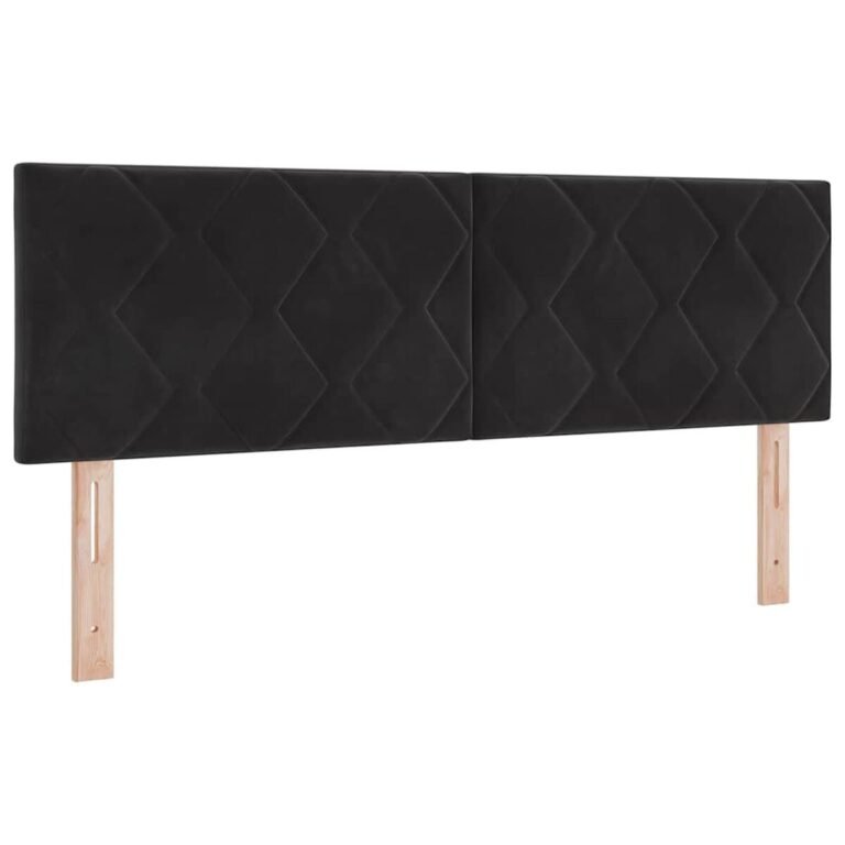vidaXL Galvūgalis Juodas 144 cm Aksomas