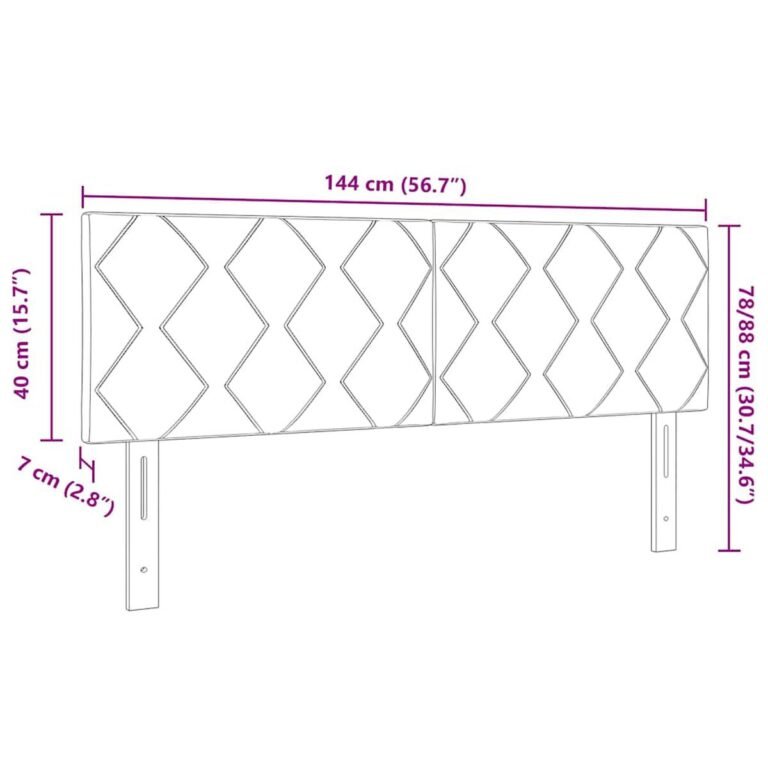 vidaXL Galvūgalis Juodas 144 cm Aksomas – produkto nuotrauka 8