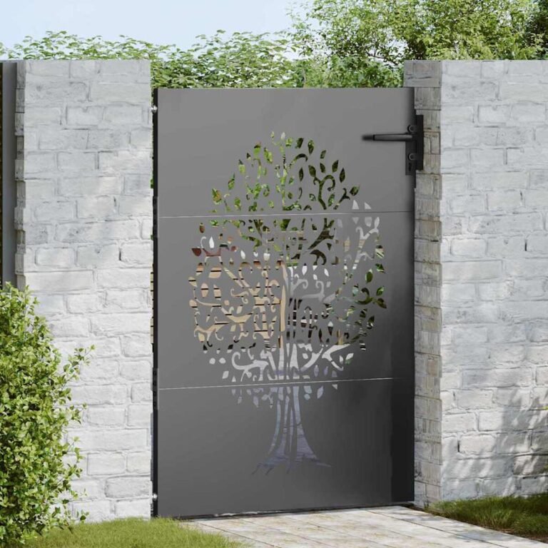 vidaXL Sodo vartai 85 x 150 cm Juoda Užrakintas – produkto nuotrauka 2