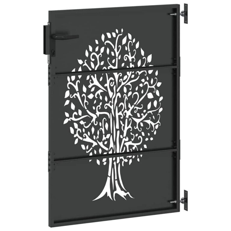 vidaXL Sodo vartai 85 x 150 cm Juoda Užrakintas – produkto nuotrauka 6
