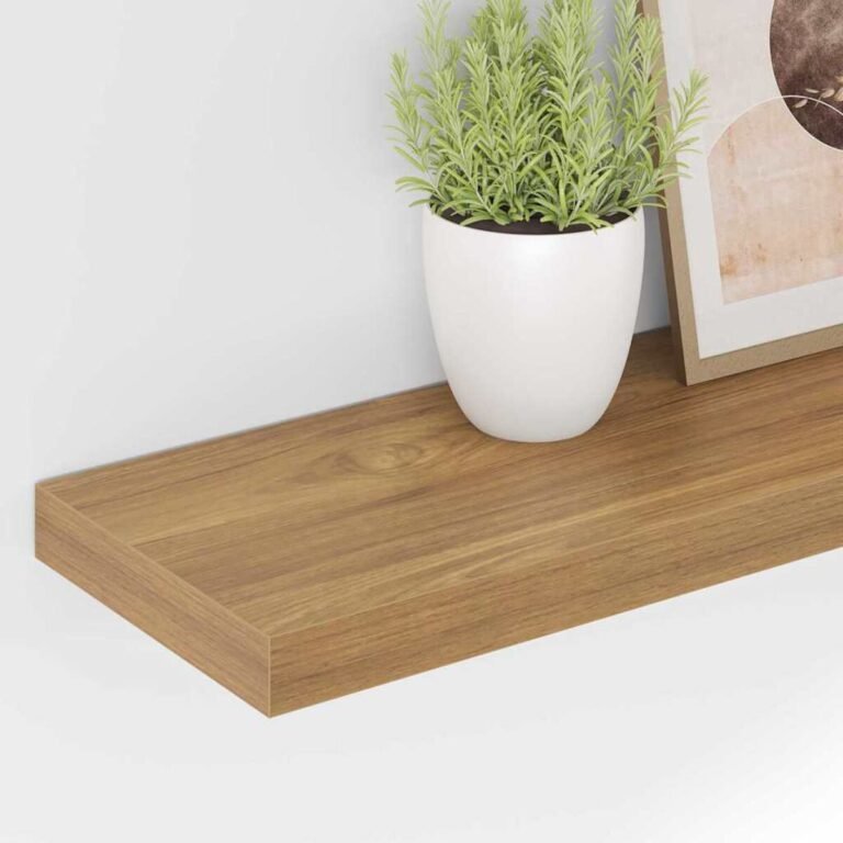 vidaXL Sieninė lentyna 2 vnt. Ruda 60 x 23,5 x 3,8 cm Apdirbta mediena – produkto nuotrauka 5