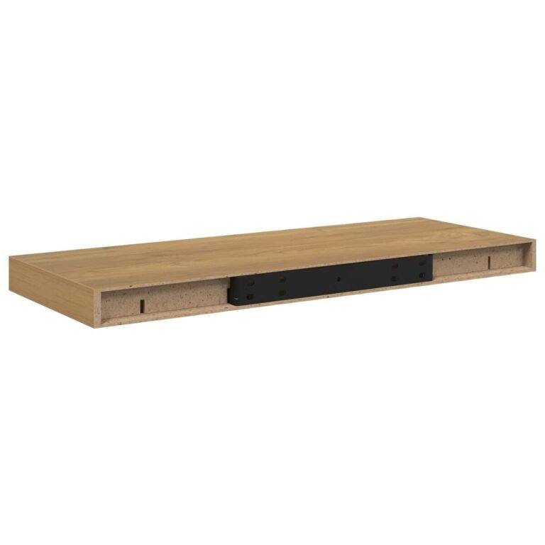 vidaXL Sieninė lentyna 2 vnt. Ruda 60 x 23,5 x 3,8 cm Apdirbta mediena – produkto nuotrauka 9