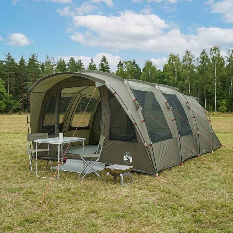 vidaXL Tunelinė palapinė Alyvuogių žalia 427 x 315 x 178 cm – produkto nuotrauka 2