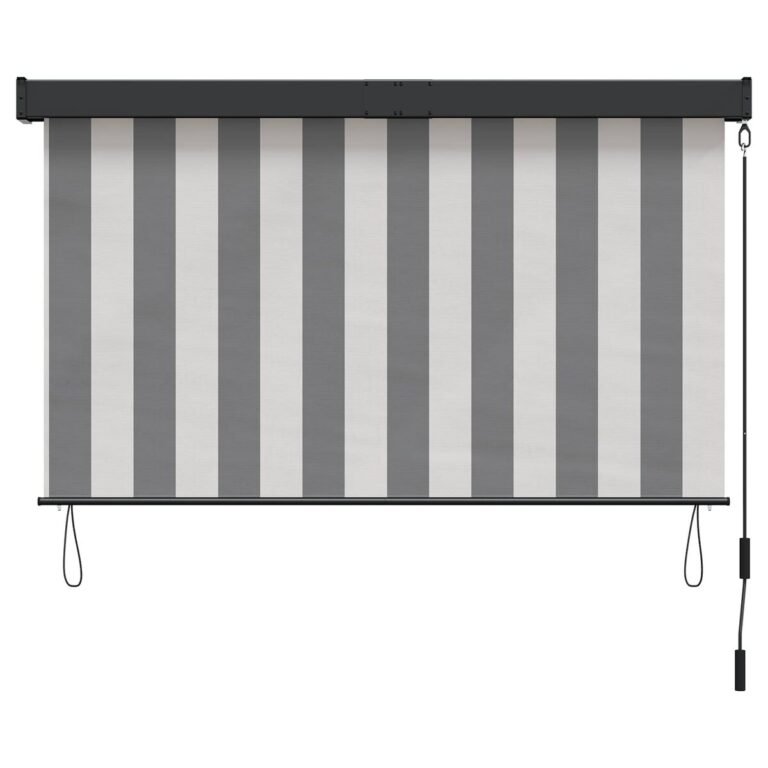 vidaXL Roletas Antracito ir baltos 100 x 250 cm Audinys ir aliuminis – produkto nuotrauka 3