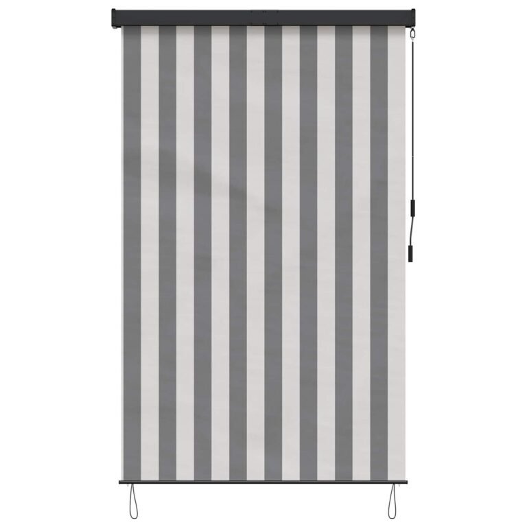 vidaXL Roletas Antracito ir baltos 100 x 250 cm Audinys ir aliuminis – produkto nuotrauka 4