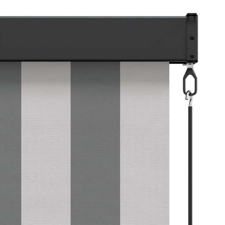 vidaXL Roletas Antracito ir baltos 100 x 250 cm Audinys ir aliuminis – produkto nuotrauka 5