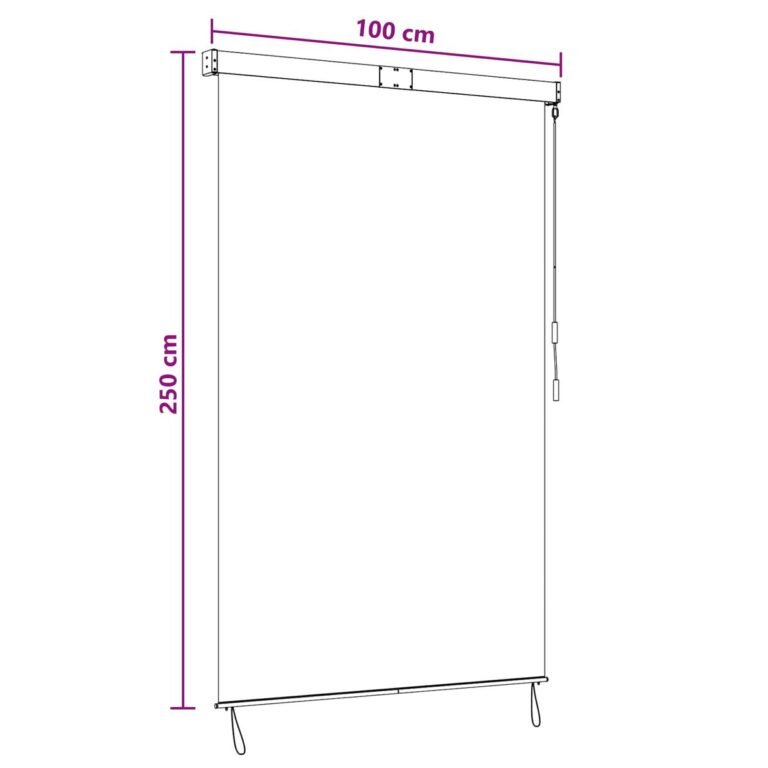 vidaXL Roletas Antracito ir baltos 100 x 250 cm Audinys ir aliuminis – produkto nuotrauka 10