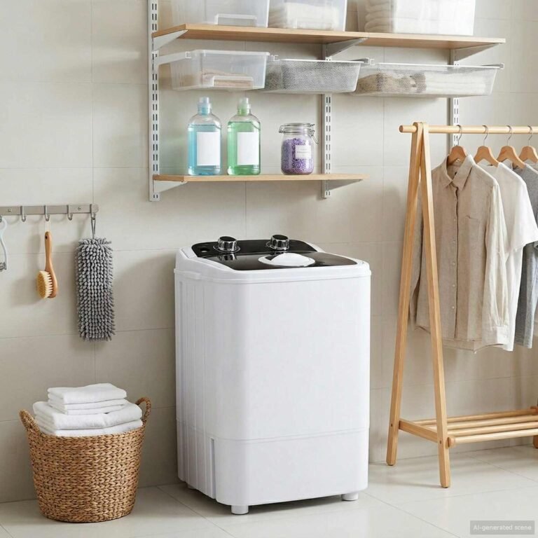 vidaXL Mini skalbimo mašina su vienu būgnu 4,6 kg Juoda ir Balta – nuotrauka 2 vidaXL Mini skalbimo mašina su vienu būgnu 4,6 kg Juoda ir Balta – produkto nuotrauka 2